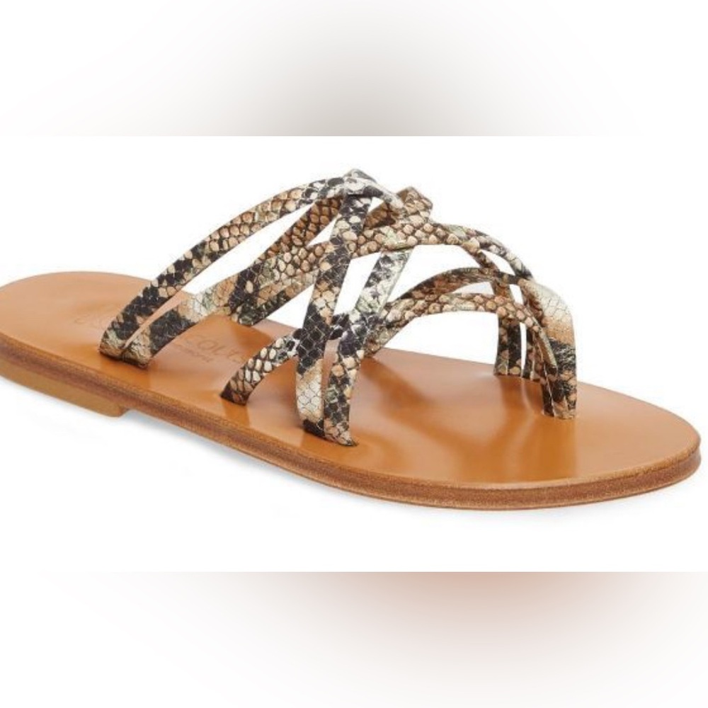 K. Jacques Strappy snake print Sandals